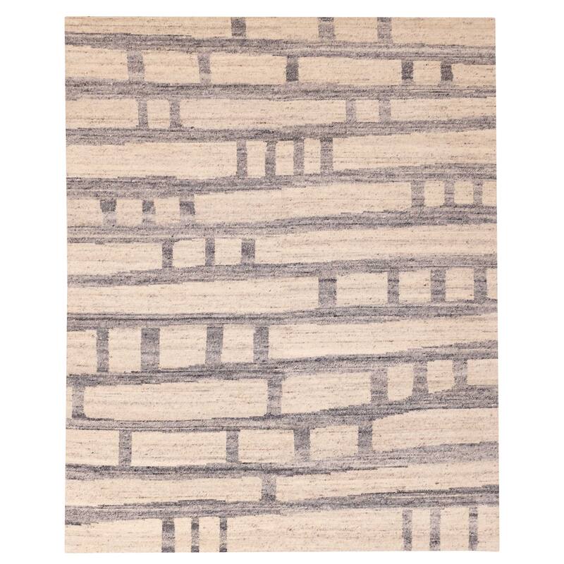 ECARPETGALLERY Hand-knotted Opulence Light Grey Wool Rug - 8'0 x 9'8