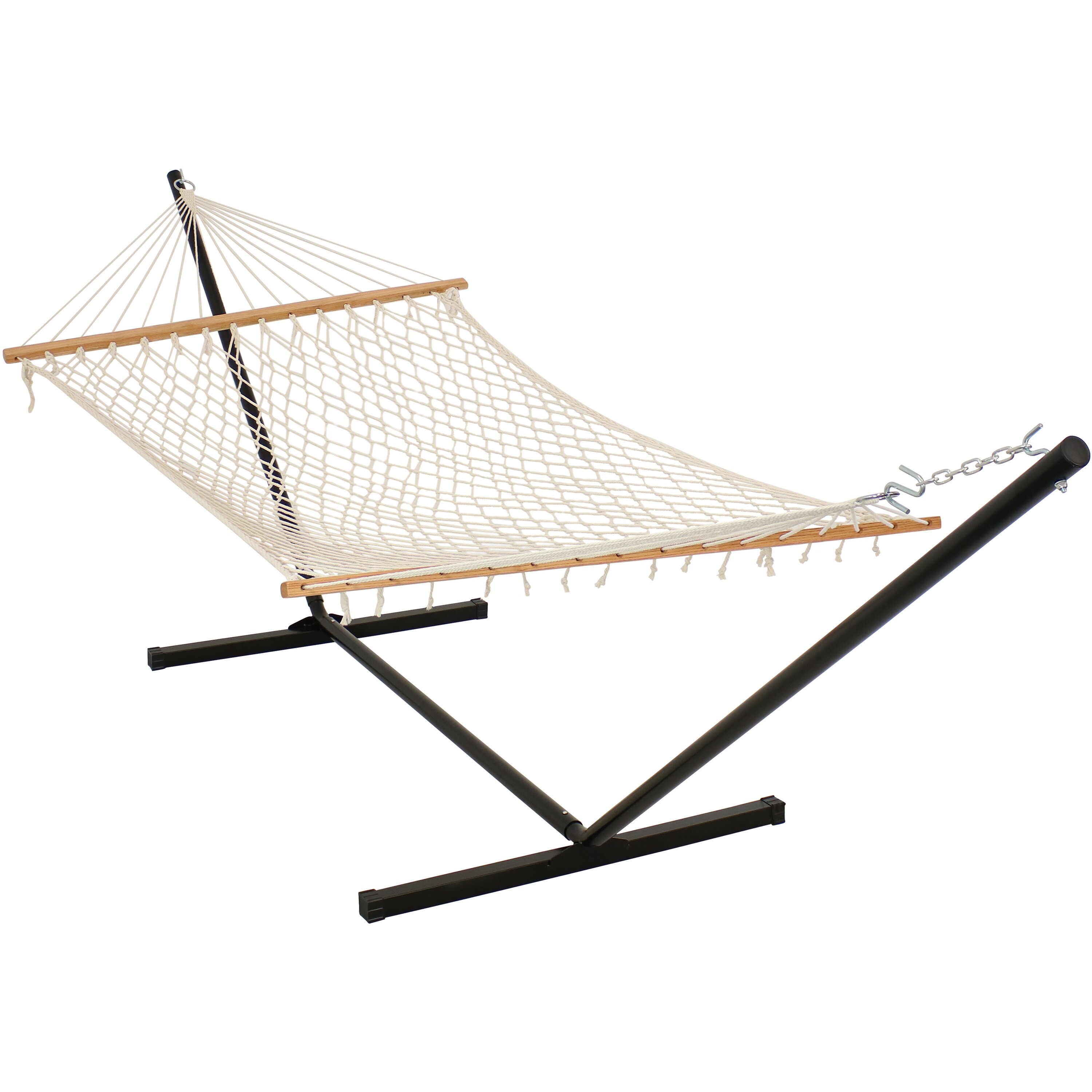 Sunnydaze Cotton Rope Hammock and 12 Foot Stand Bed Bath
