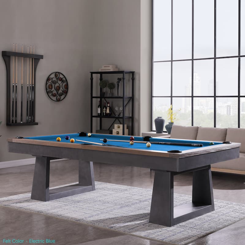 HESTON 8ft Billiard Slate Pool Table - Blue/Black