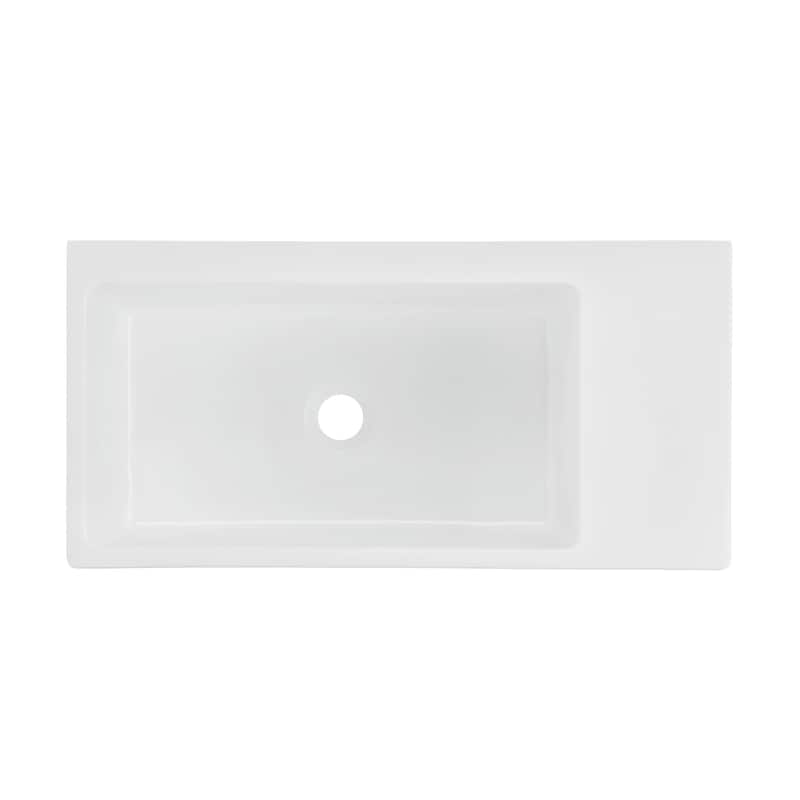 Limoges 24" Rectangle Wall-Mount Bathroom Sink In Matte White - 11.8" x 23.75" 7.85"