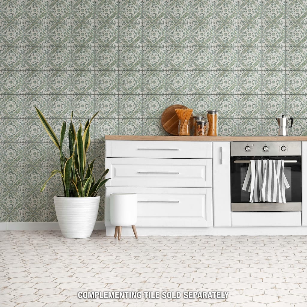 Merola Tile Klinker Retro Blanco Bergenia 12-3/4" x 12-3/4" Ceramic Floor and Wall Tile