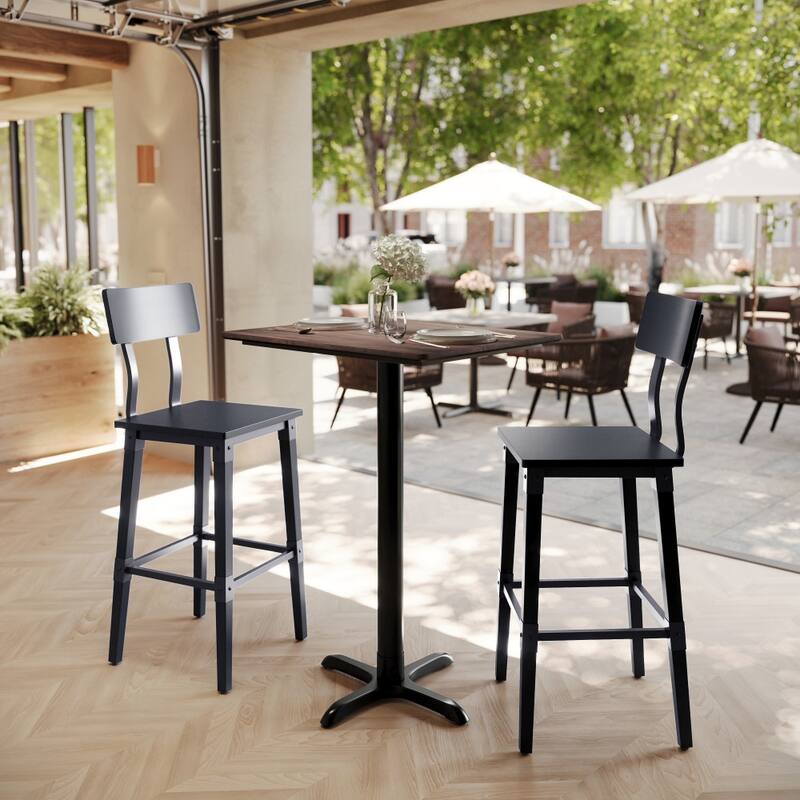 Commercial HPL Tabletop with Bar Height Crisscross Base - 29.75"W x 23.75"D x 42"H