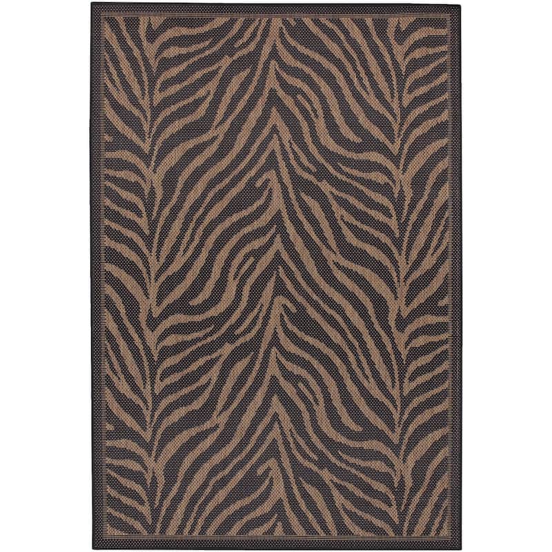 Dream Decor Rugs Pergola Cape Black Brown Indoor Outdoor Area Rug - 3'9" x 5'5"