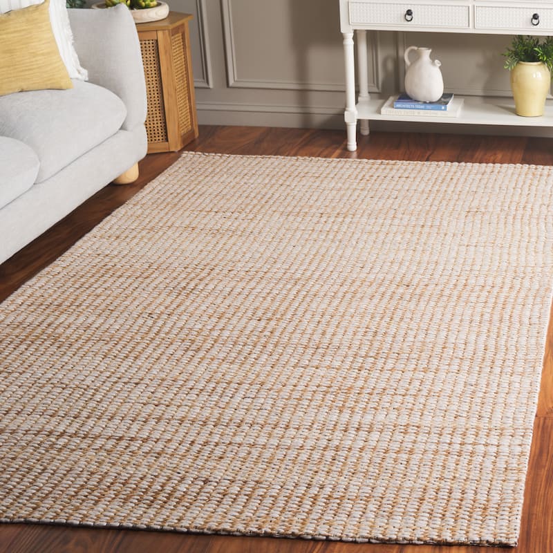 SAFAVIEH Flatweave Natural Cvetelina Fiber Farmhouse Jute Rug - 6' x 9' - Natural/Ivory