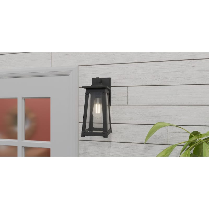 Drescher 1-Light Matte Black Outdoor Wall Lantern