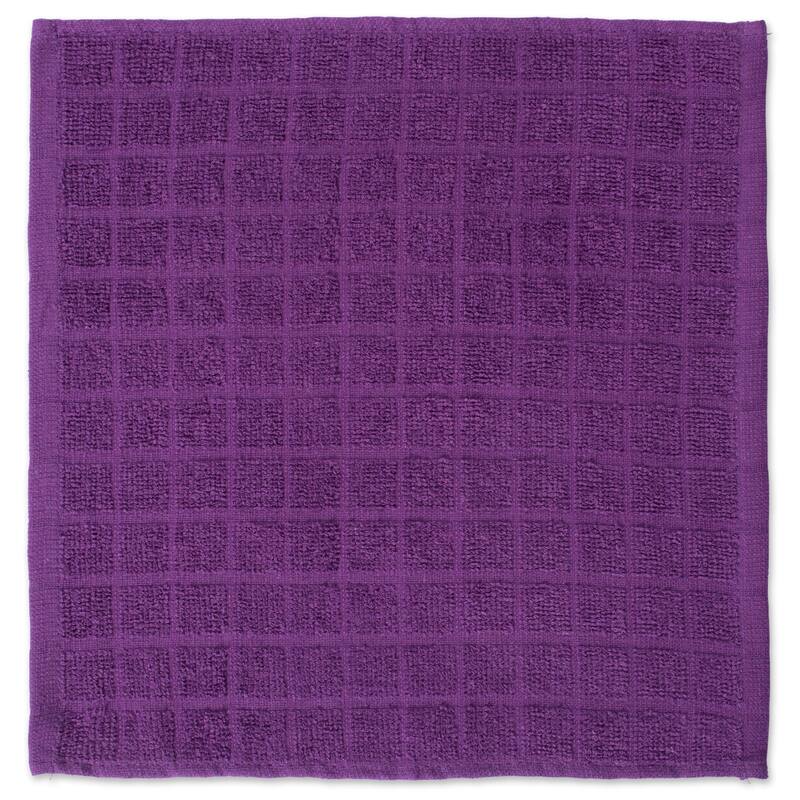 DII Solid Windowpane Terry Dishcloth Set of 6