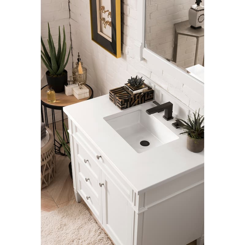 James Martin Vanities 650-V36-3WZ Brittany 36" Single Basin Poplar