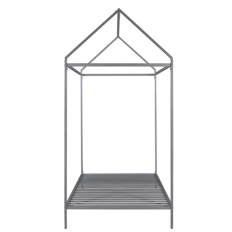 House Platform Bed Twin Size Metal Kids Bed Frame