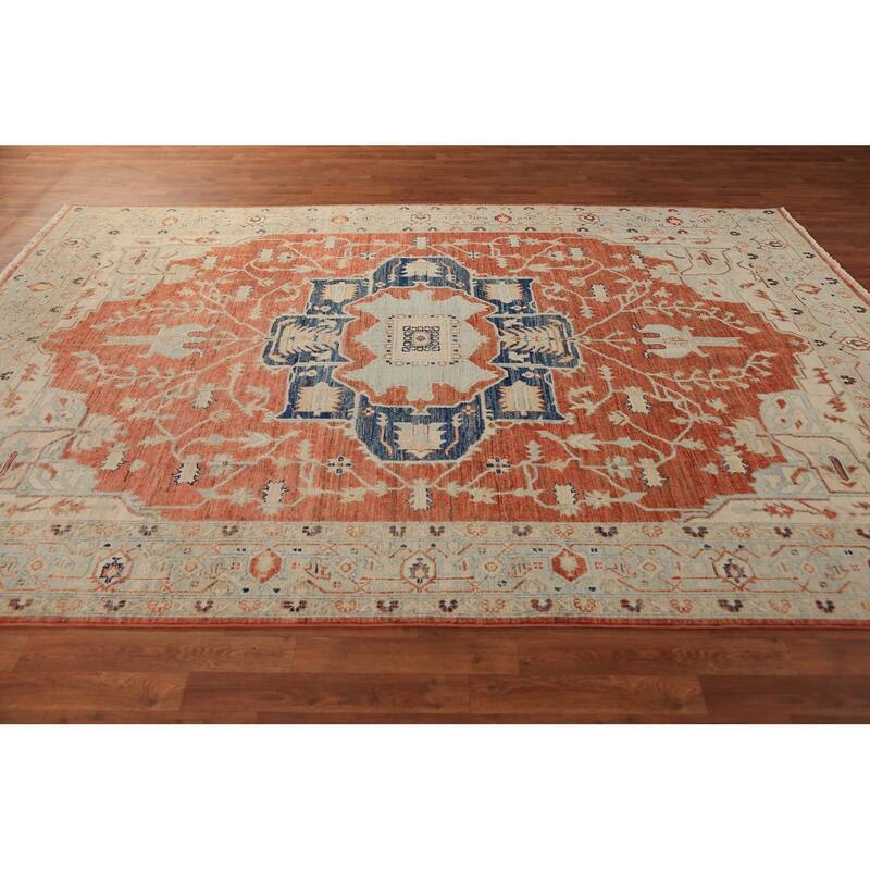 Vegetable Dye Heriz Serapi Oriental Area Rug Handmade Wool Carpet - 7'0"x 10'0"
