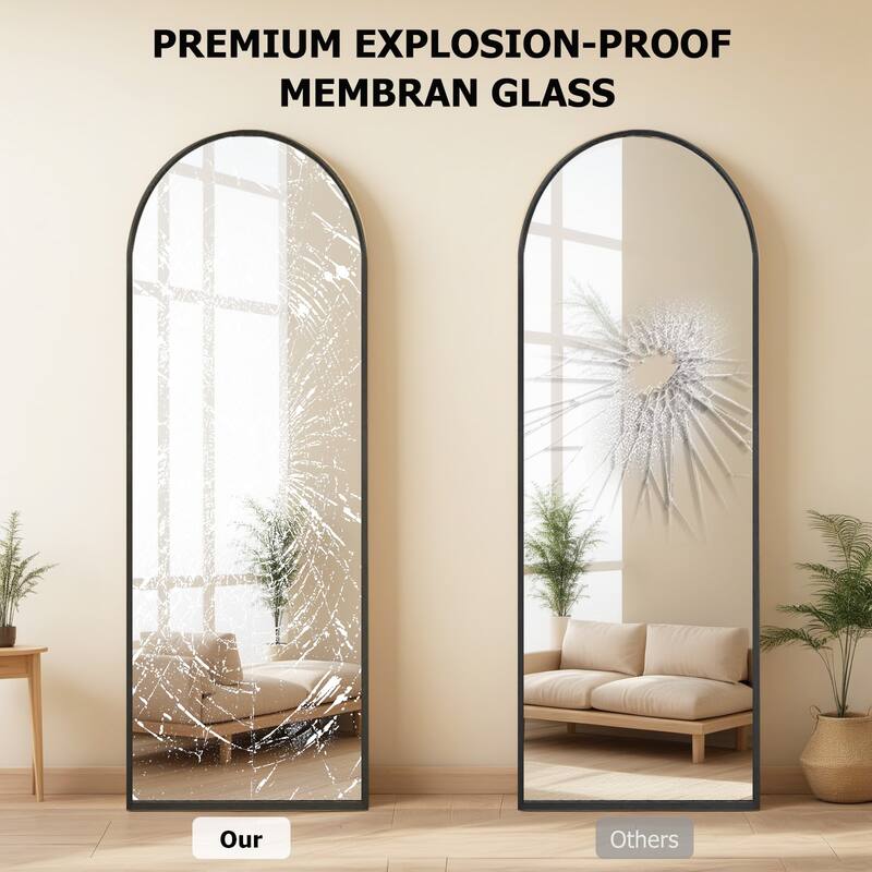 Full Length Mirror with Stand, Floor Mirror with Aluminum Alloy Frame for Bedroom, Standing Full Body Mirror for Wall, Cloakroom