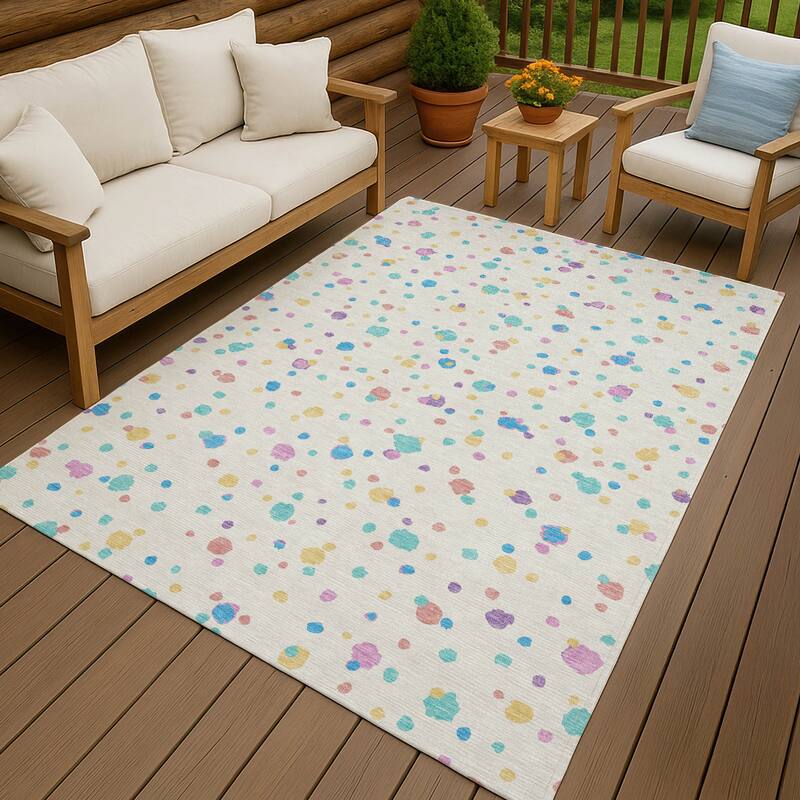 Machine Washable Indoor/ Outdoor Contemporary Sheinelle Chantille Rug