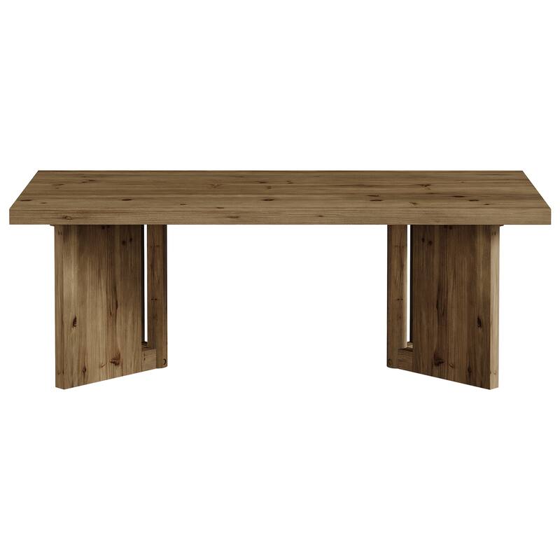 Farmhouse Solid Wood Rectangle Coffee Table, Living Room Center Tea Accent Table