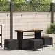 preview thumbnail 33 of 39, vidaXL 3/4 Piece Garden Dining Set with Cushions Black Poly Rattan Acacia