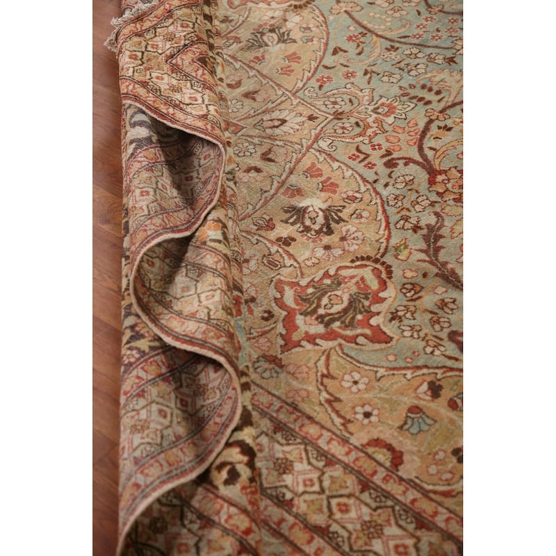 Pre-1900 Antique Tabriz Haj Jalili Persian Rug Handmade Wool Carpet - 14'5" x 17'2"