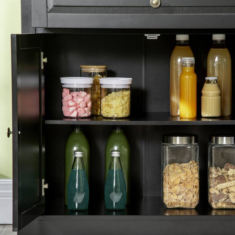 Sideboard Cabinet with 2 Drawers & 3 Doors, Multifunctional Kitchen Storage Cabinet, Coffee Bar Cabinet with Adjustable Shelves