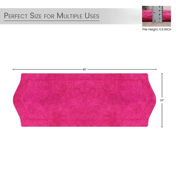 dimension image slide 6 of 15, Home Weavers Bathroom Rug, Cotton Soft, Water Absorbent Bath Rug, Non Slip Shower Rug Machine Washable 22"x60" Runner