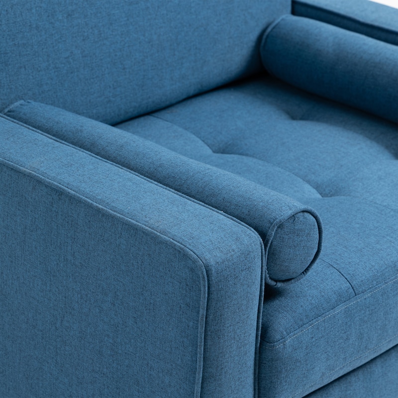 Oversized Accent Chair Linen Club Armchair with Pillows
