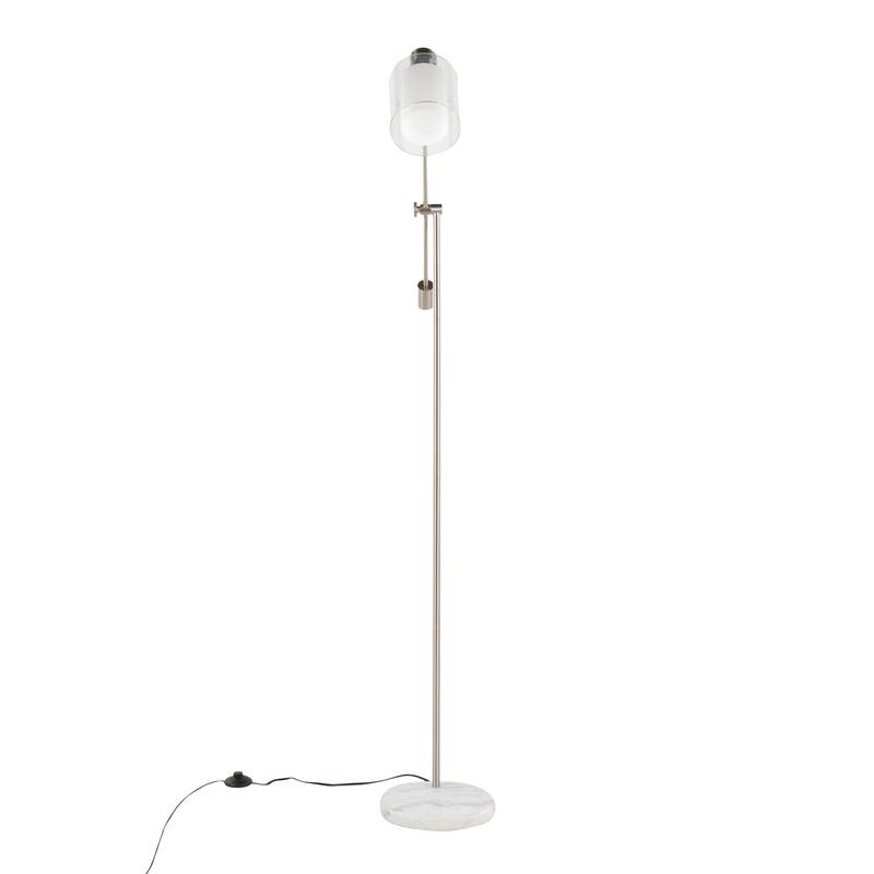 Lumisource Floor Lamp White Marble and Metal with Clear Frosted Glass - 29.5"Lx10.75"Wx73"H
