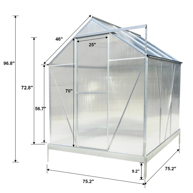 Heavy Duty Outdoor Aluminum Walk-in Green House