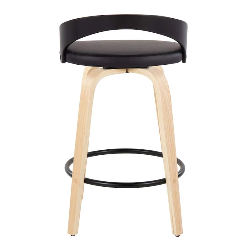 Carson Carrington Stavanger 26" Fixed-Height Counter Stool with Bent Wood Legs & Round Footrest (Set of 2)