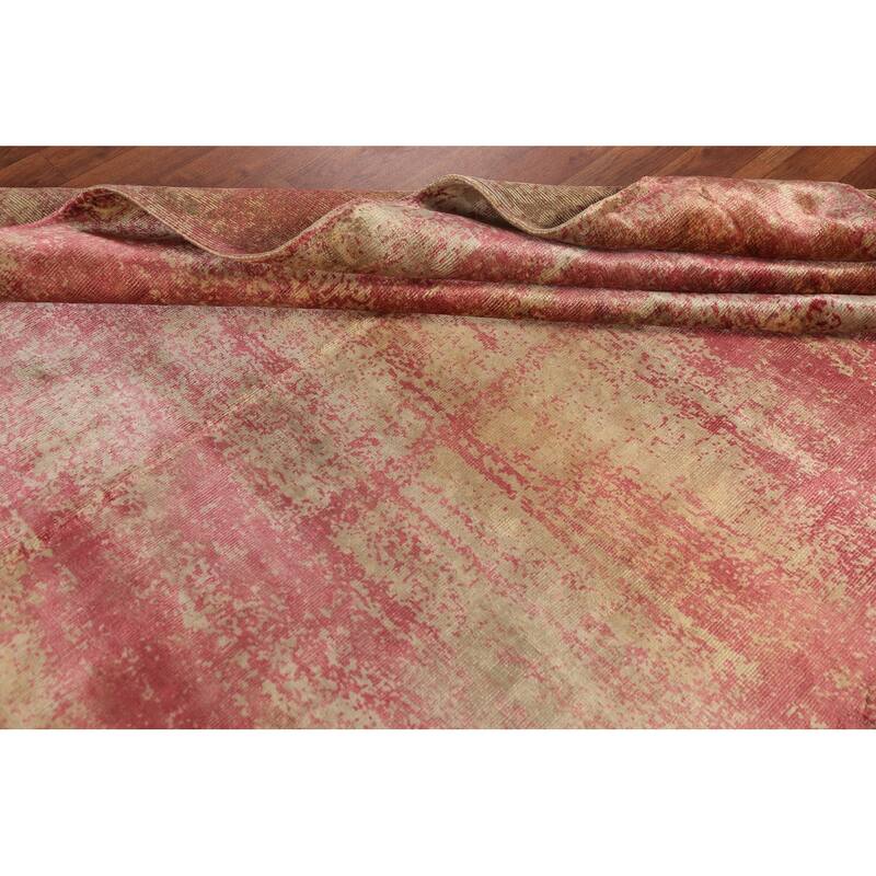 Contemporary Abstract Indian Area Rug Hand-Knotted Wool Carpet - 5'6"x 7'6"