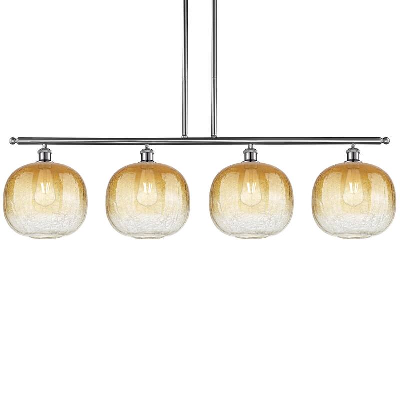 Innovations Lighting 516-4I-13-49 Brookhaven Sphere Linear Brookhaven - Brushed Satin Nickel / Amber