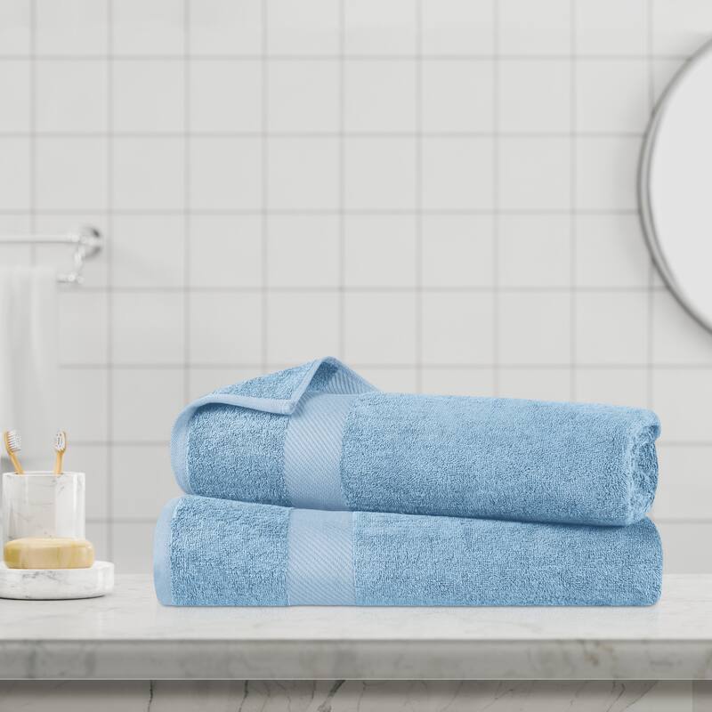 Superior Luxury Solid Highly Absorbent Egyptian Cotton Bath Sheet Towel - (Set of 2)