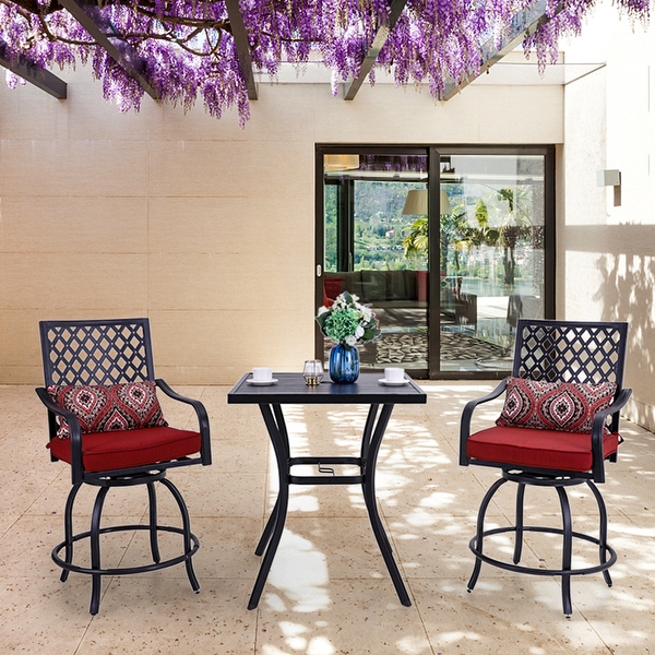 Wrought iron deals patio bar set