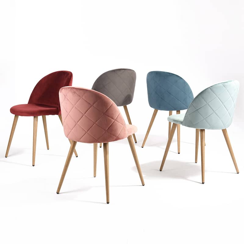 HomyLin Modern Upholstered Fabric Dining Chair Mid Back Armless