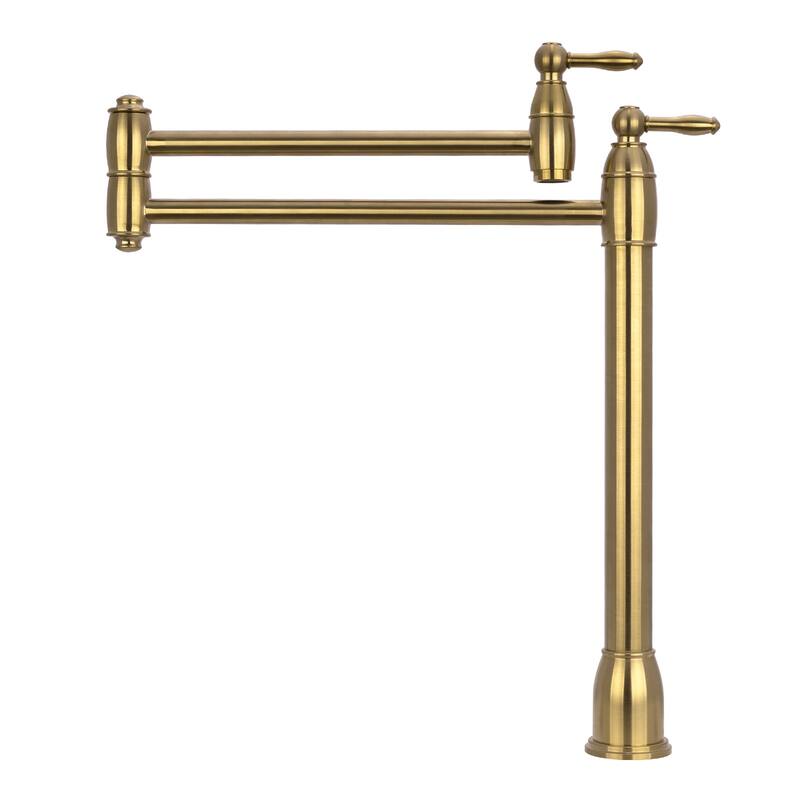 Copper Deck-Mounted Pot Filler Faucet - Brass Gold