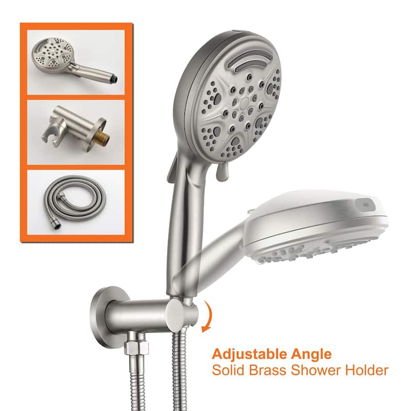 Wall Mount Shower Faucet With Rough-in Valve Complete Shower System With Handheld And 8 Inch Massage Shower Head Combo Kit Set