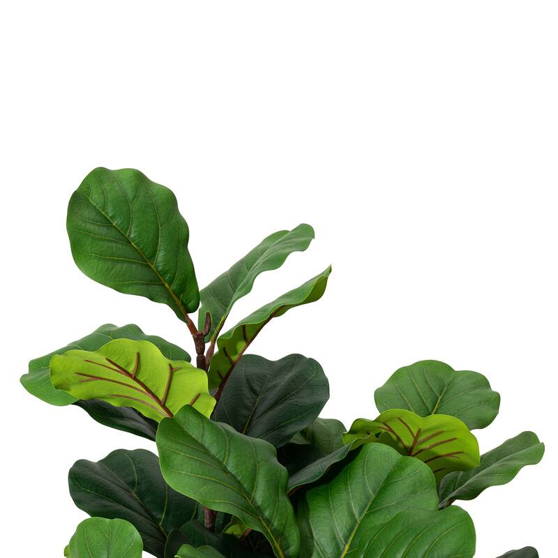 Glitzhome 3ft-6ft Set of 2 Artificial Olive Trees/ Bamboo/ Ficus with Ceramic Planters Real Touch