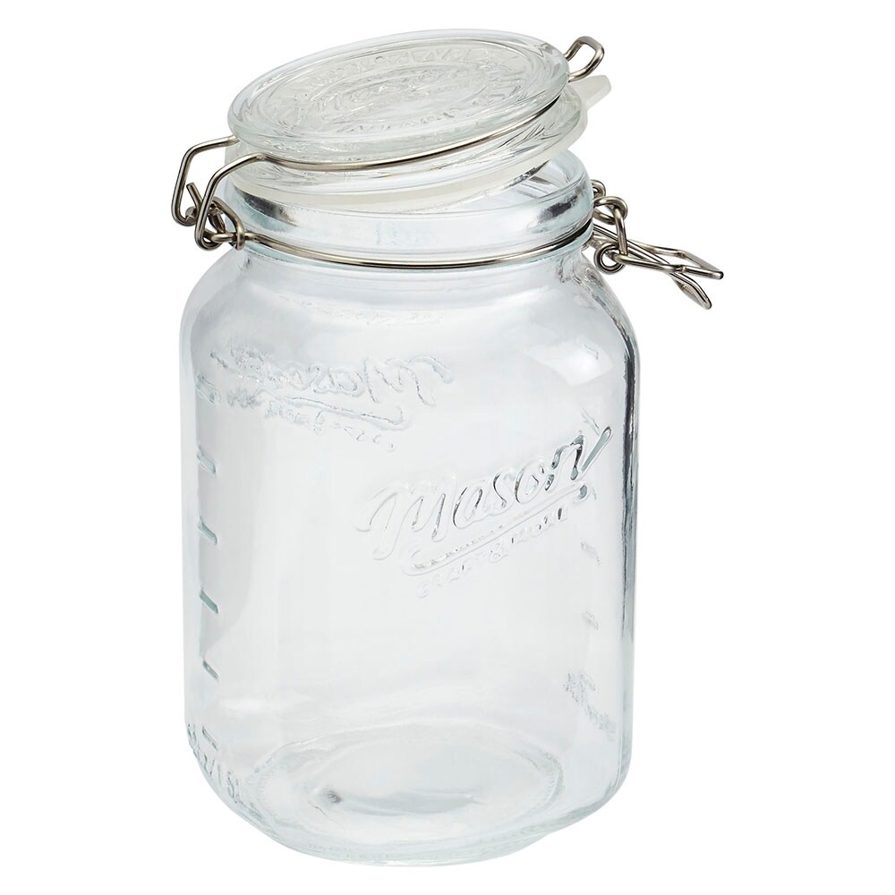 Mason Craft & More Apothecary Clear Glass Jars w/ Glass Lids - Set of 2 -  On Sale - Bed Bath & Beyond - 33793757
