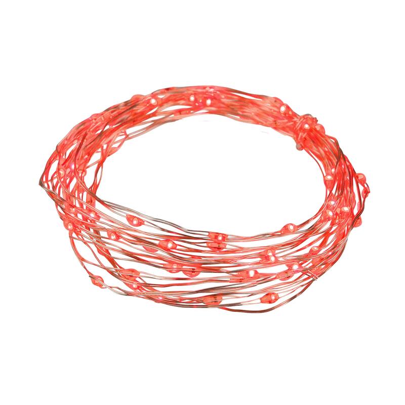 Micro Fairy Christmas Lights - LED Red - 16' Copper Wire - 100ct