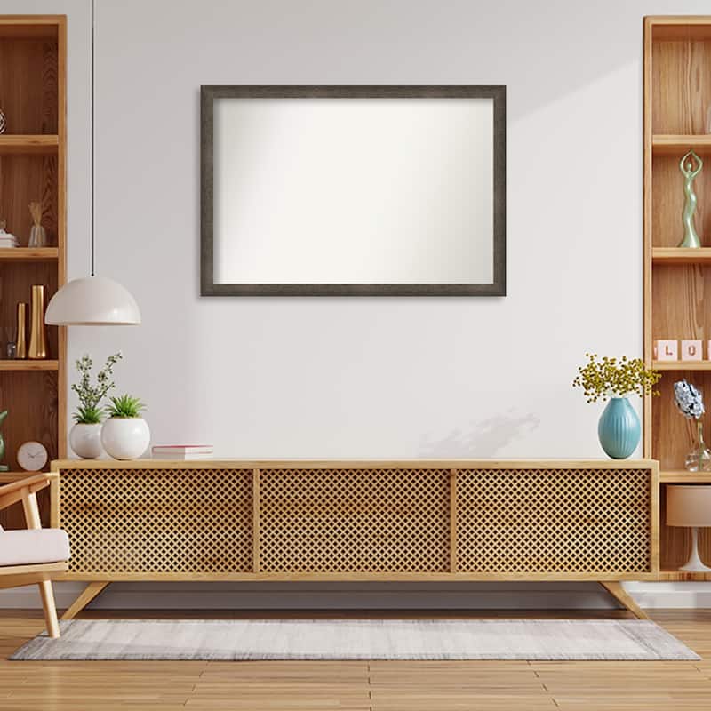 Dappled Narrow Non-Beveled Wood Framed Wall Mirror
