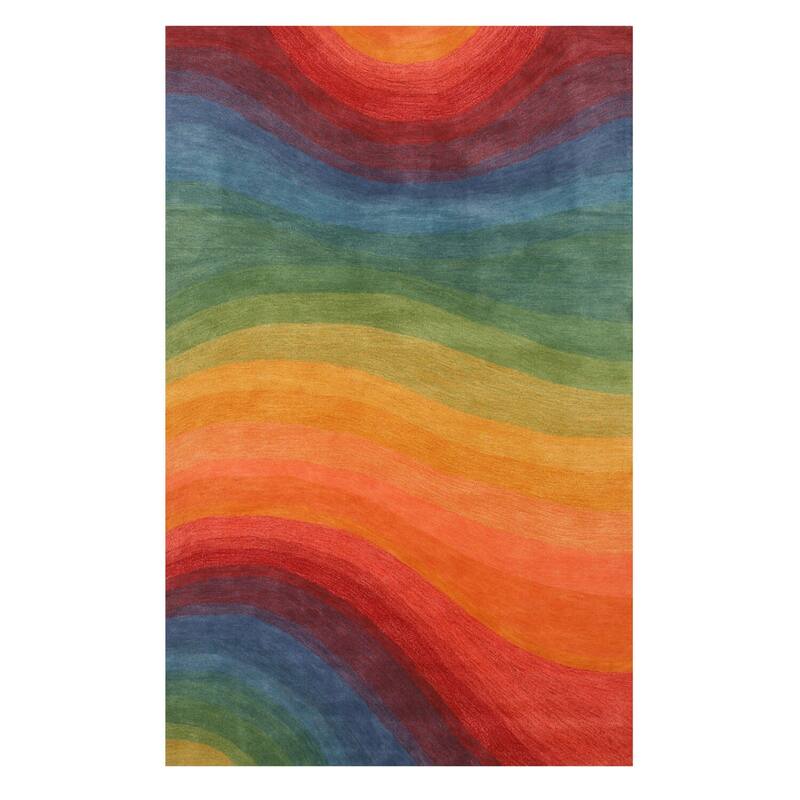 Lollipop Hand-Tufted Wool Contemporary Desertland Rug, 5' x 8', Colorful Cozy Accent - L