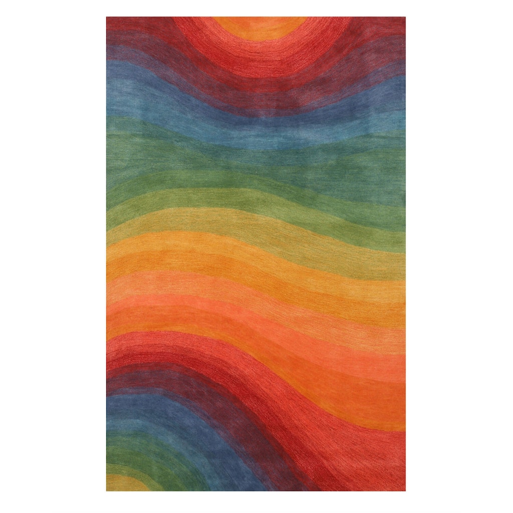 Lollipop Hand-Tufted Wool Contemporary Desertland Rug, 5' x 8', Colorful Cozy Accent - L