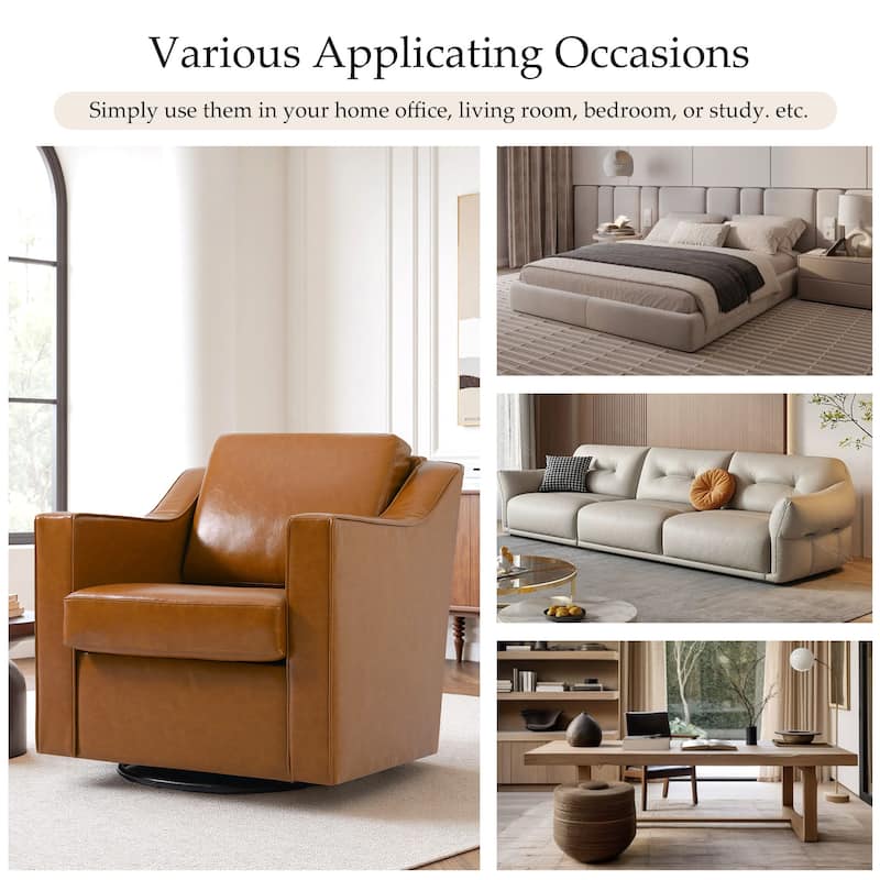 Modern Swivel Upholstered Armchair Accent chair Set of 2
