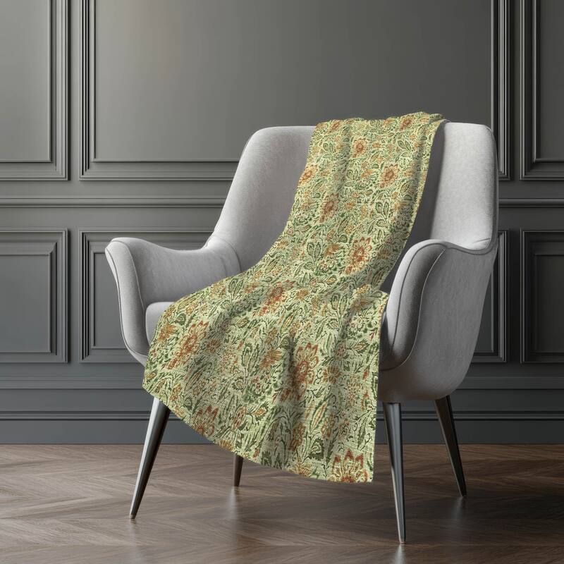 Premium Machine Washable Floral Sherpa Throw Blanket