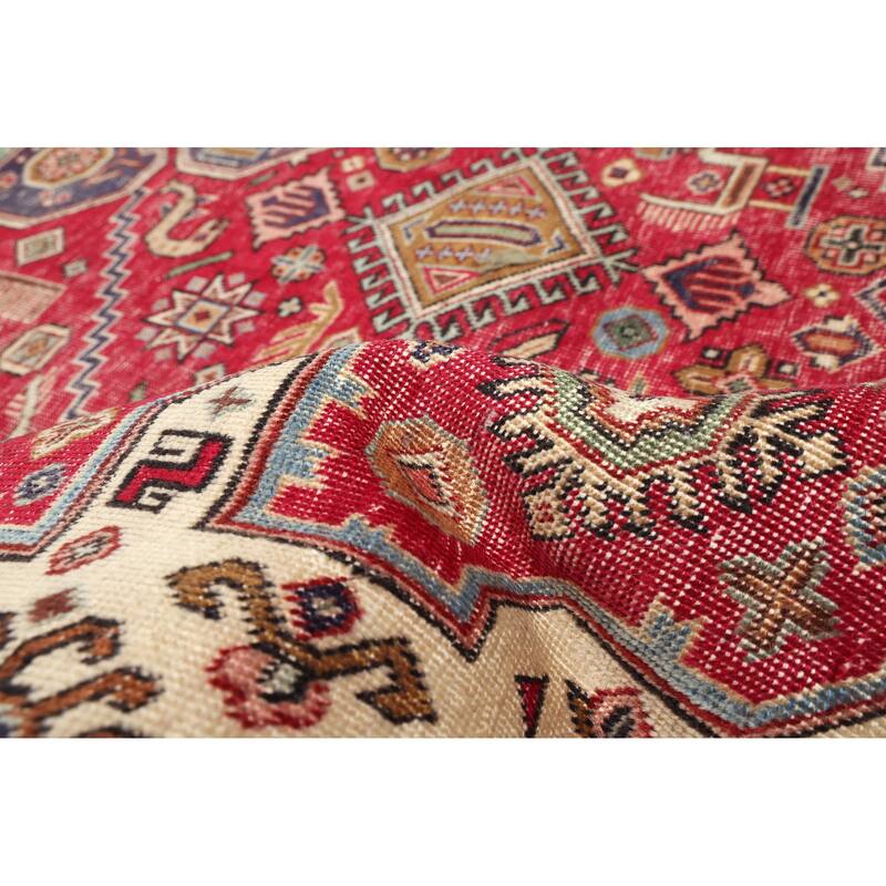ECARPETGALLERY Hand-knotted Antalya Vintage Red Wool Rug - 7'8 x 10'10
