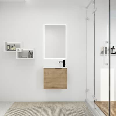 22 Inch Imitative Oak Bathroom Vanity with Sink - Imitative Oak
