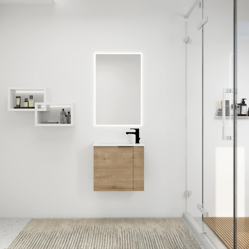 22 Inch Imitative Oak Bathroom Vanity with Sink - Imitative Oak