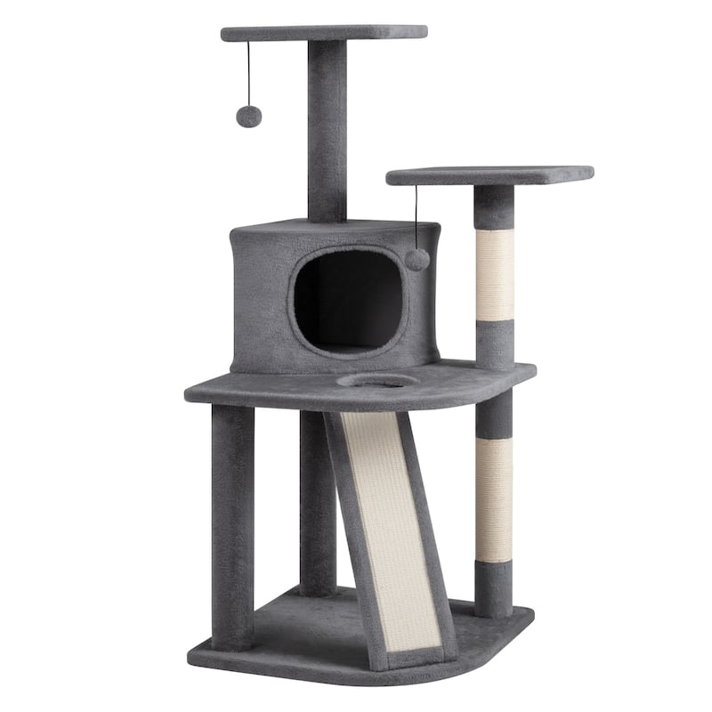 Gymax Cat Tree Multi-Level Cat Tower w/ Top Perches & Cozy Condo