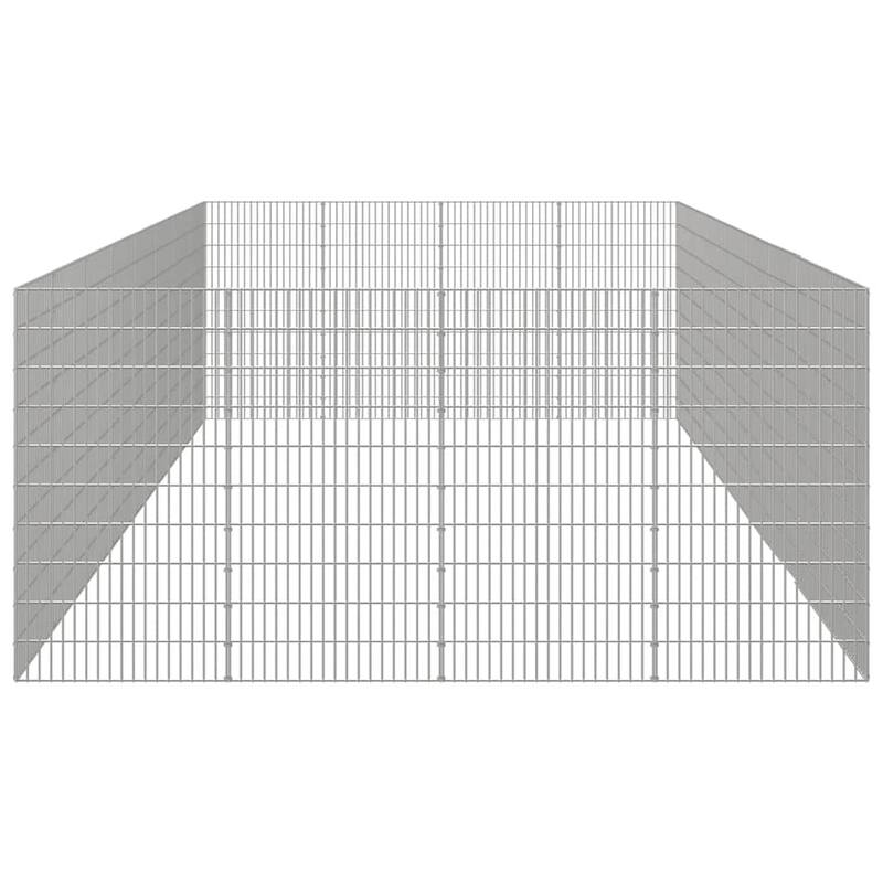 vidaXL Free Range Animal Enclosure Rabbit Hutch Free Range Pen Galvanized Iron