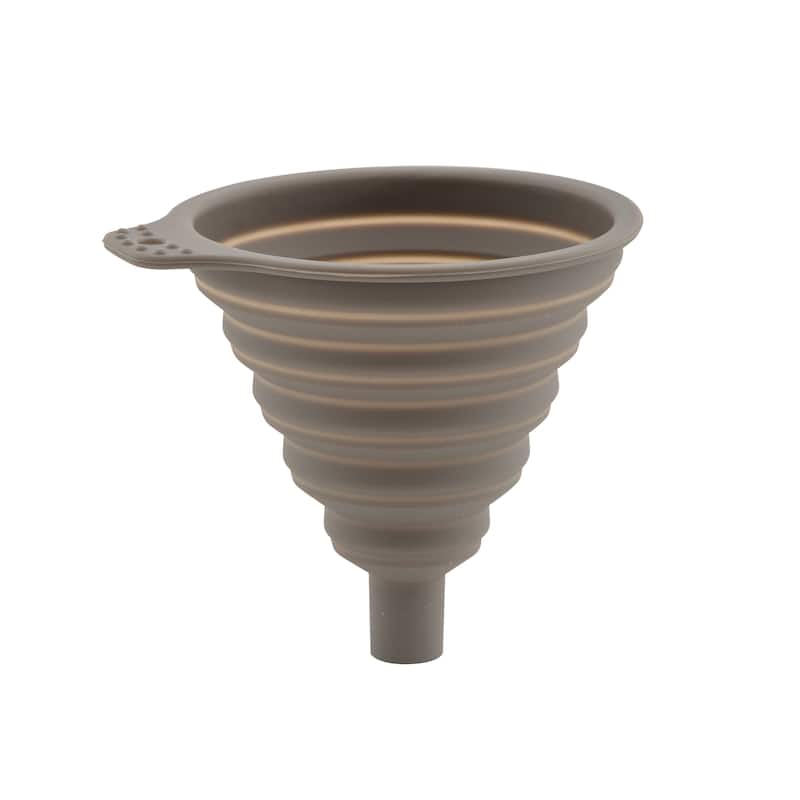 Collapsible Silicone Funnel BPA Free Heat Resistant 4.5" - Brown