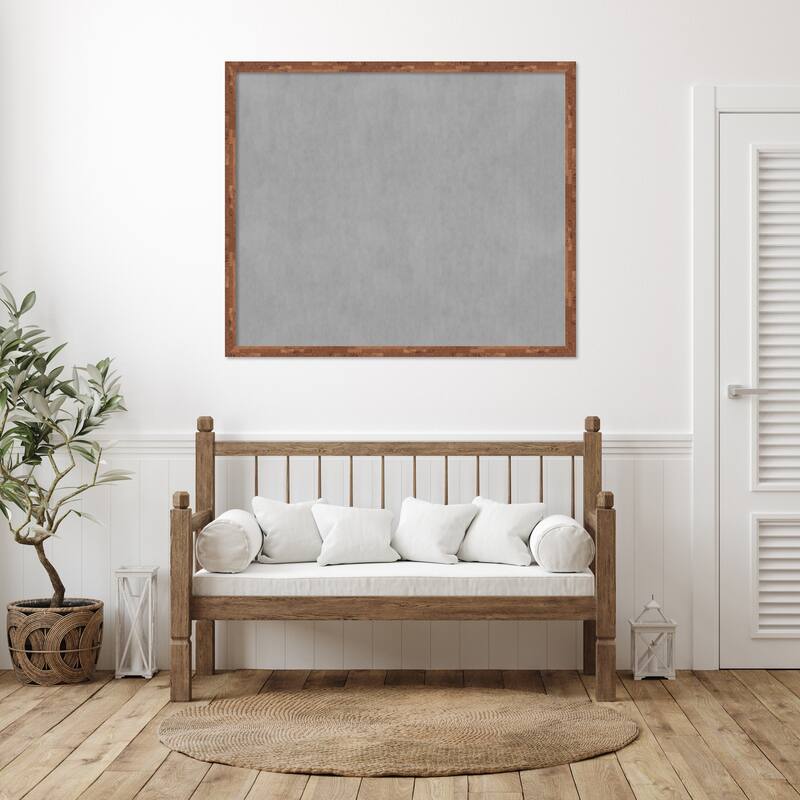 Amanti Art Fresco Light Pecan Framed Magnetic Board
