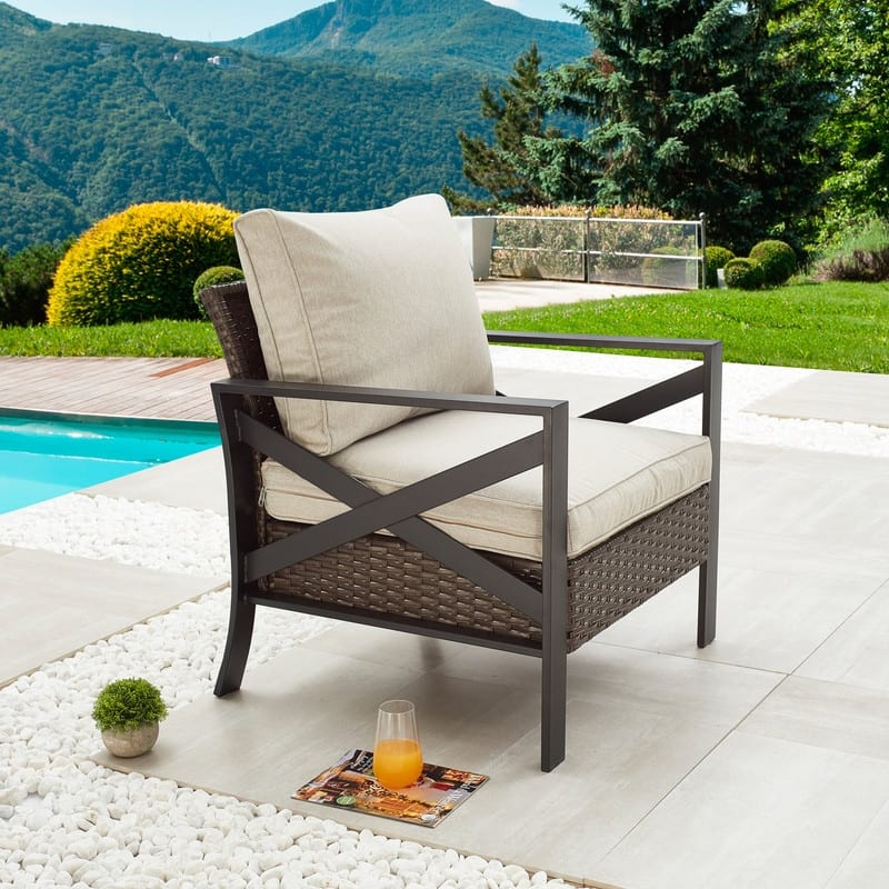 Patio Festival Outdoor X-Arm Collection Armrest Chair