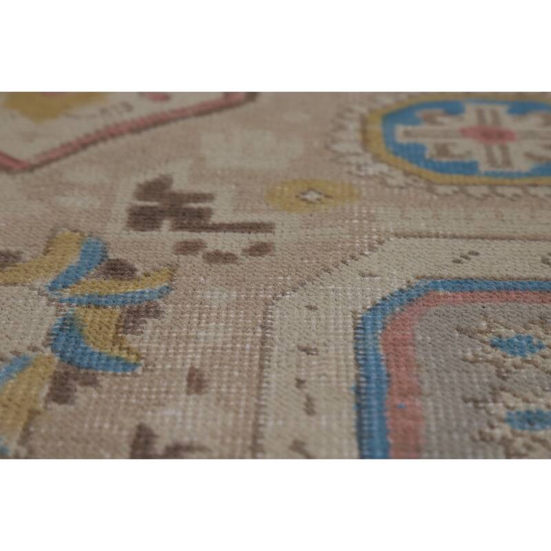 Gray Geometric Tabriz Persian Area Rug Handmade Wool Carpet - 9'8"x 13'1"