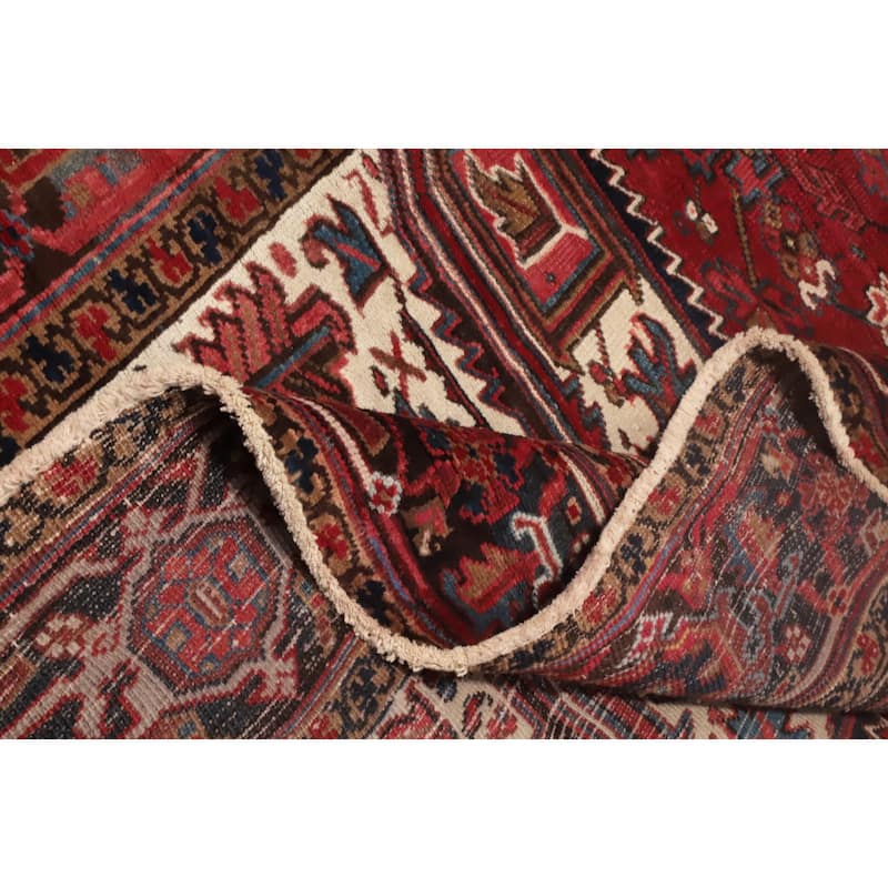Hand Knotted Oriental 100% Wool Carpet Traditional Medallion Red Heriz Area Rug - 11' 4'' X 8' 3''