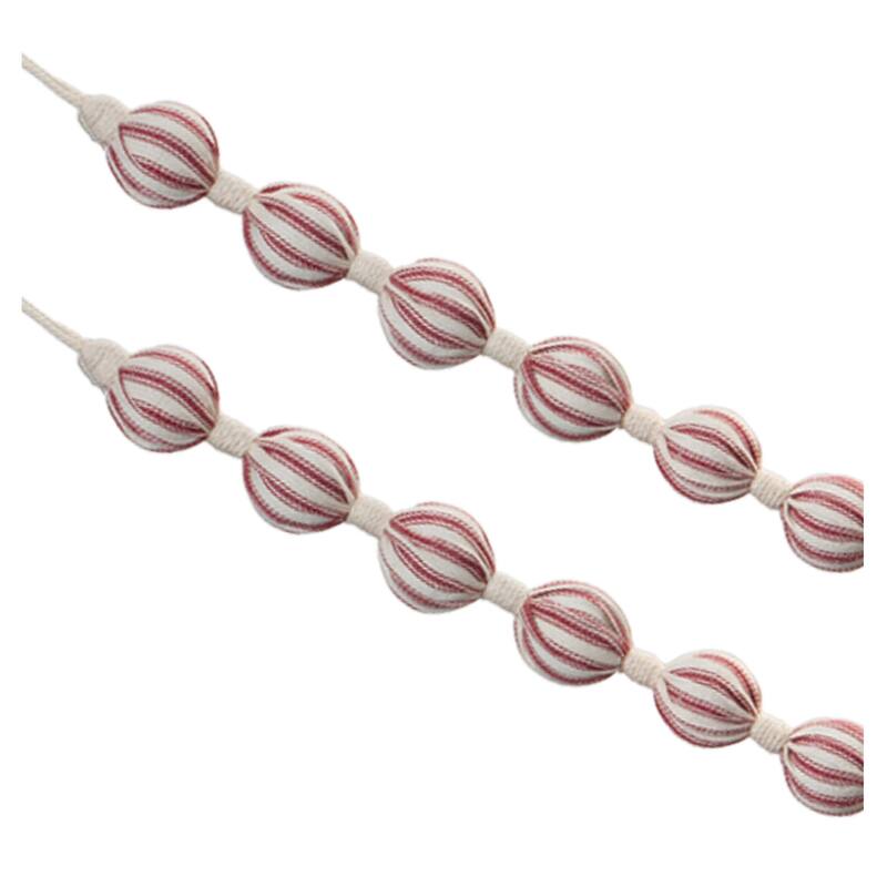 Fabric Ball String Garland (Set of 2) - Red